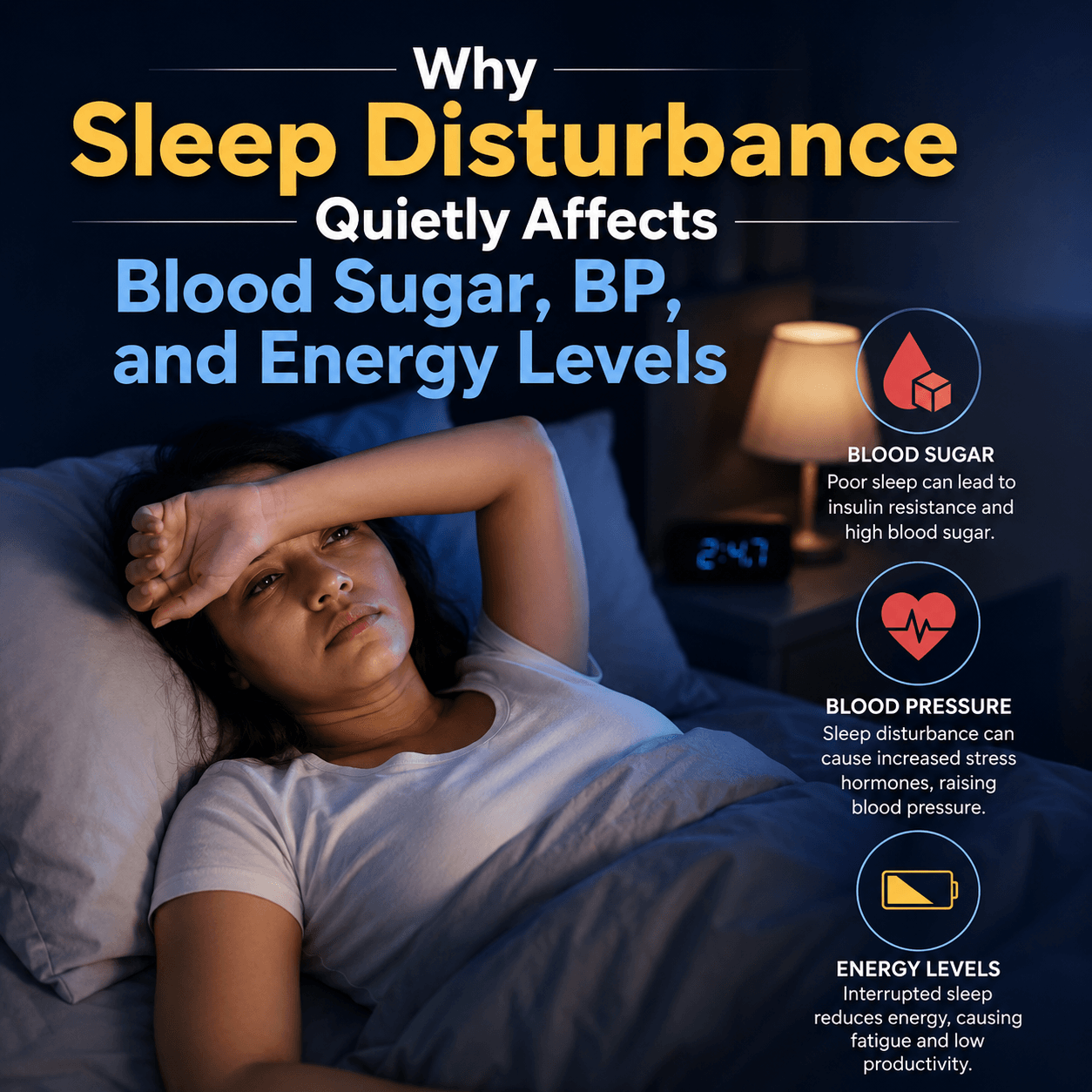 poor sleep quietly raises blood sugar and BP