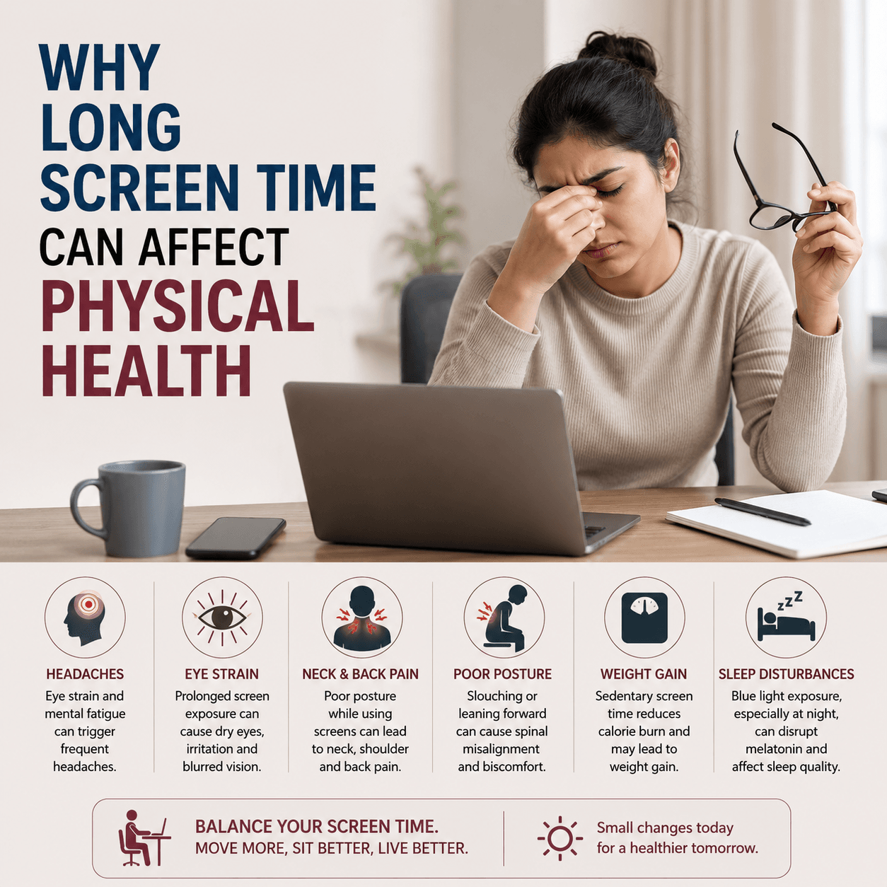 why long screen time can affect physical health
