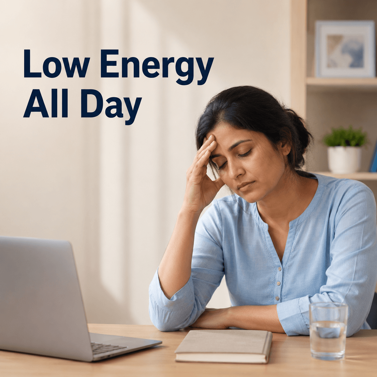 Adult experiencing low energy all day while discussing fatigue with a doctor