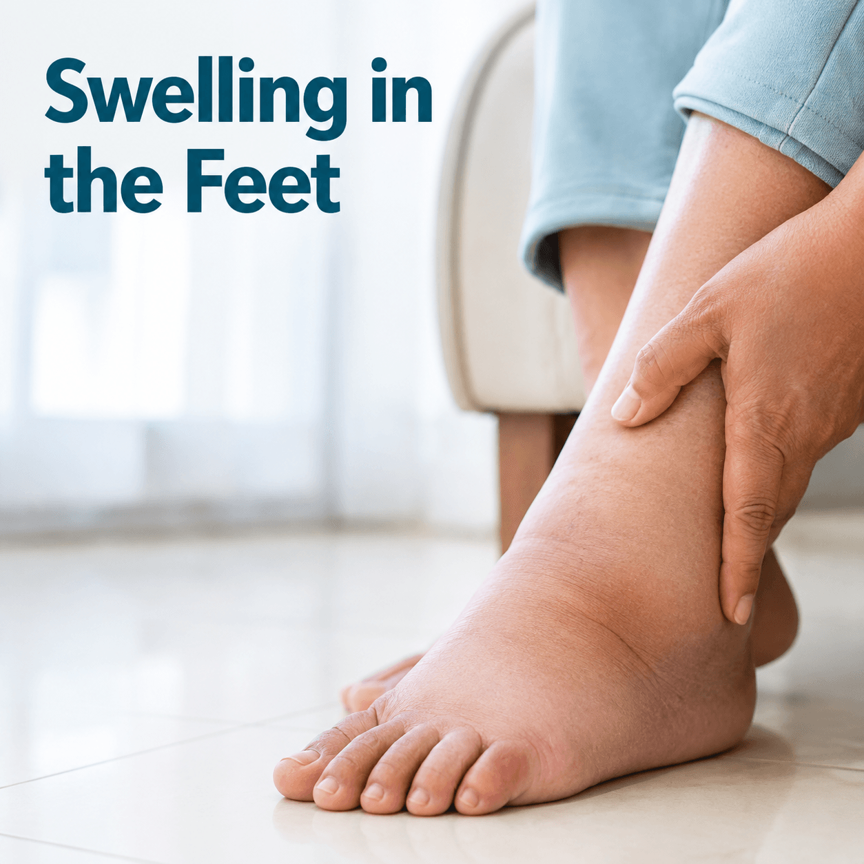 Adult with swelling in the feet and ankles being assessed for possible causes