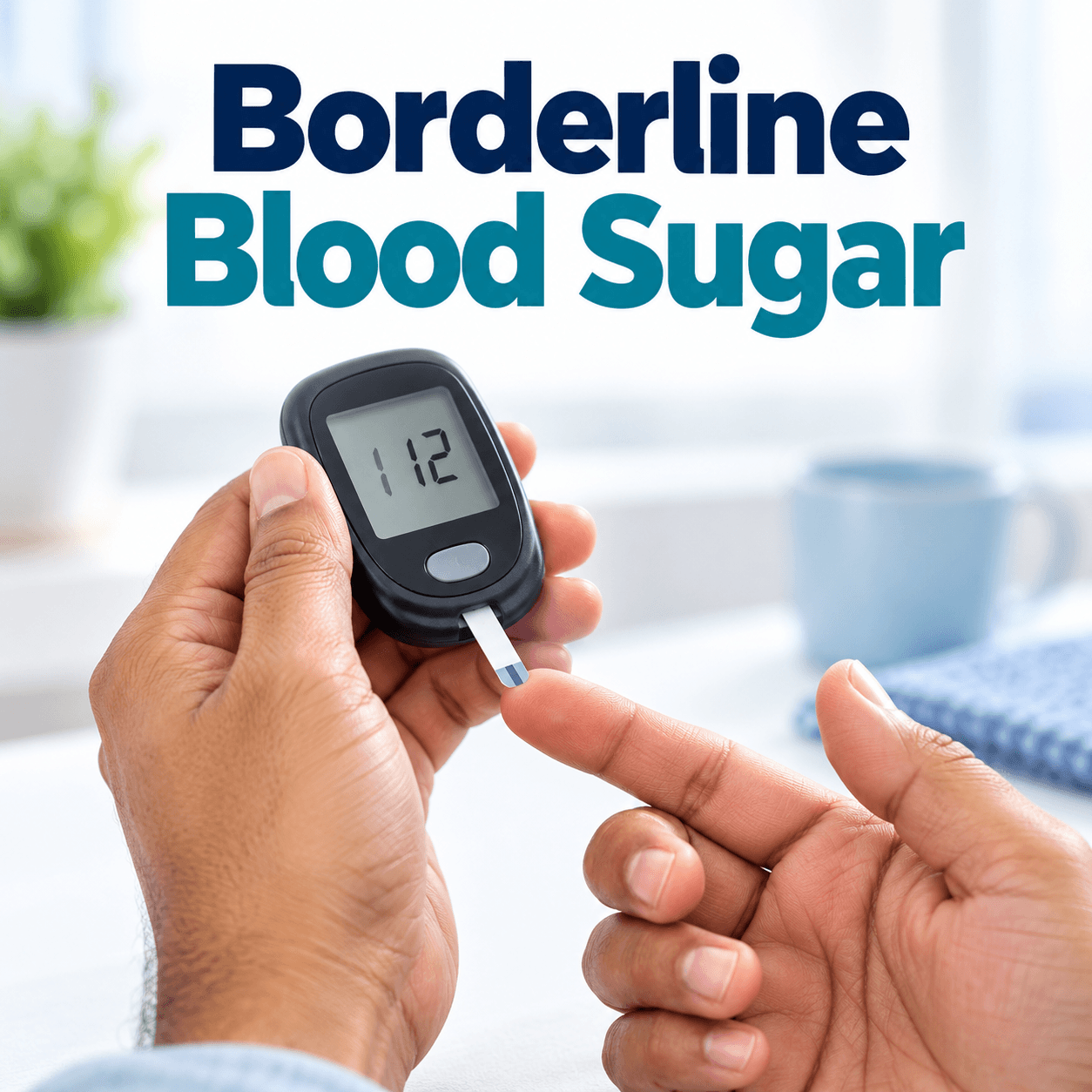 Doctor reviewing borderline blood sugar and HbA1c results with an adult patient