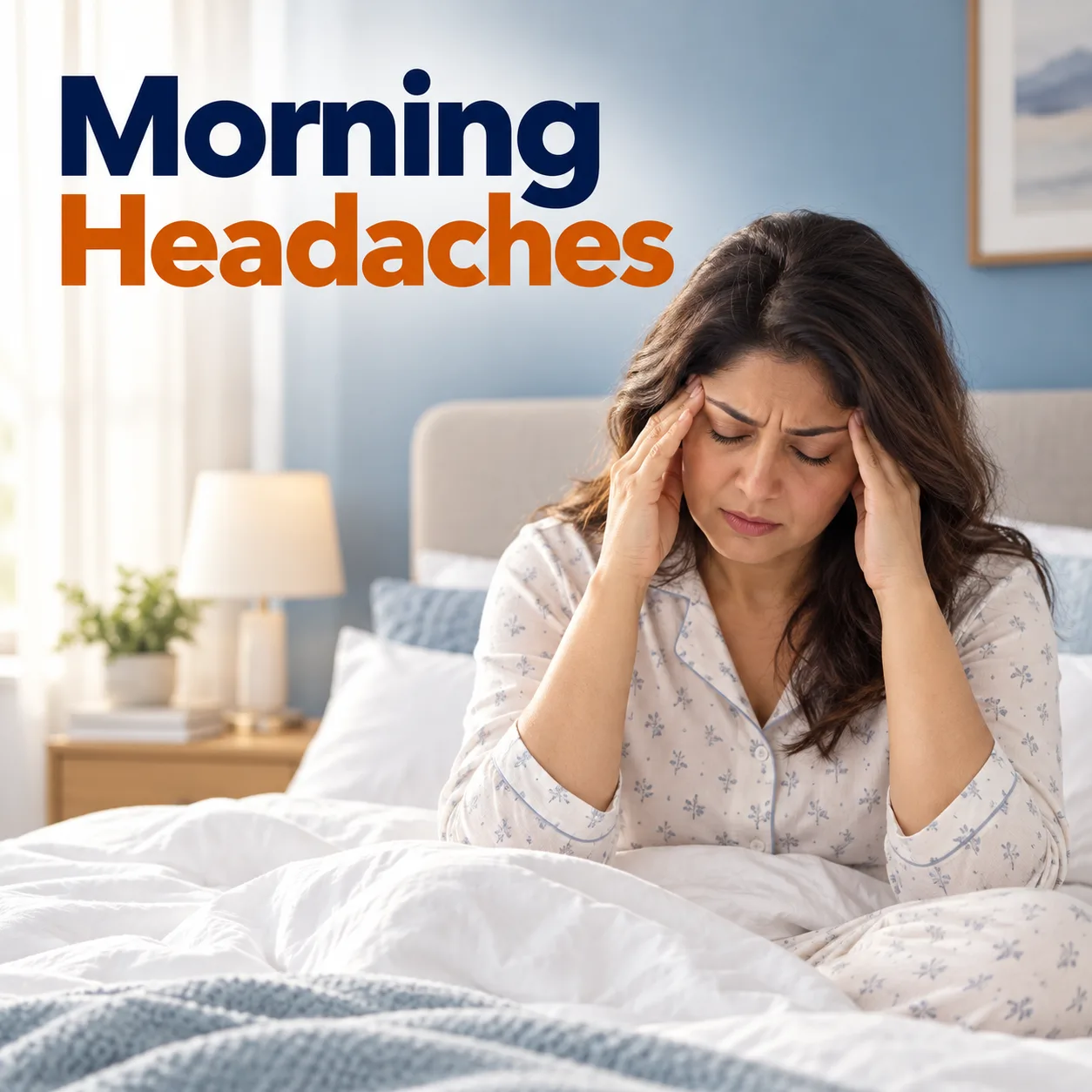 Person waking up with a morning headache